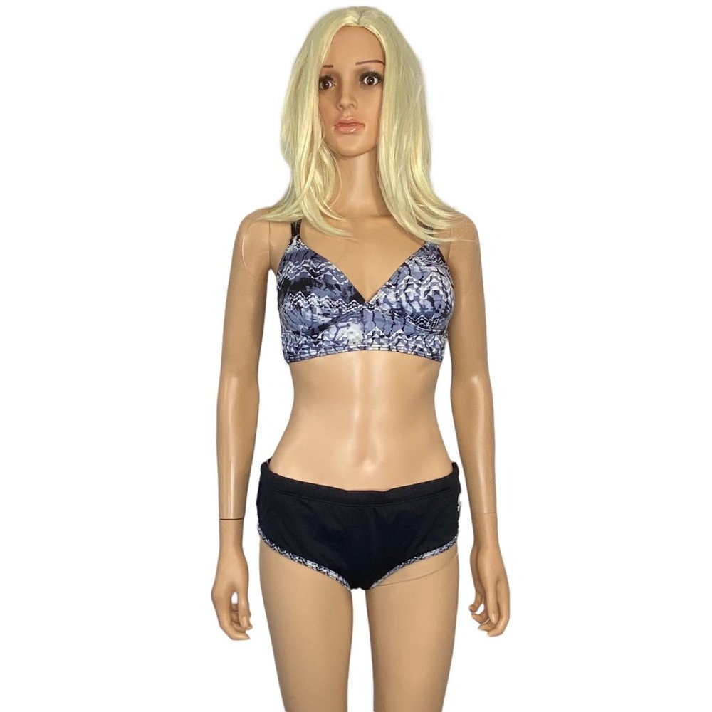TYR Sporty Athletic Bikini Set Bralette Top M Bottom L Black - Picture 2 of 16